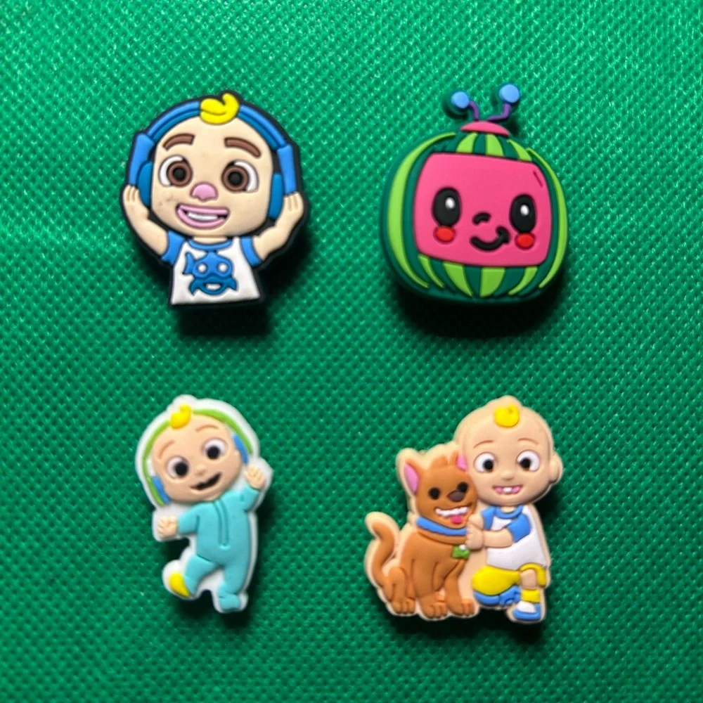 🌼 Set of 4 NEW “Cocomelon” Fun Croc Shoe Charm Collection